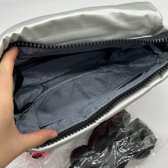 Shawn Killinger x IHKWIP Knotted Shoulder Bag w Crossbody Strap Metallic Silver - Picture 12 of 16